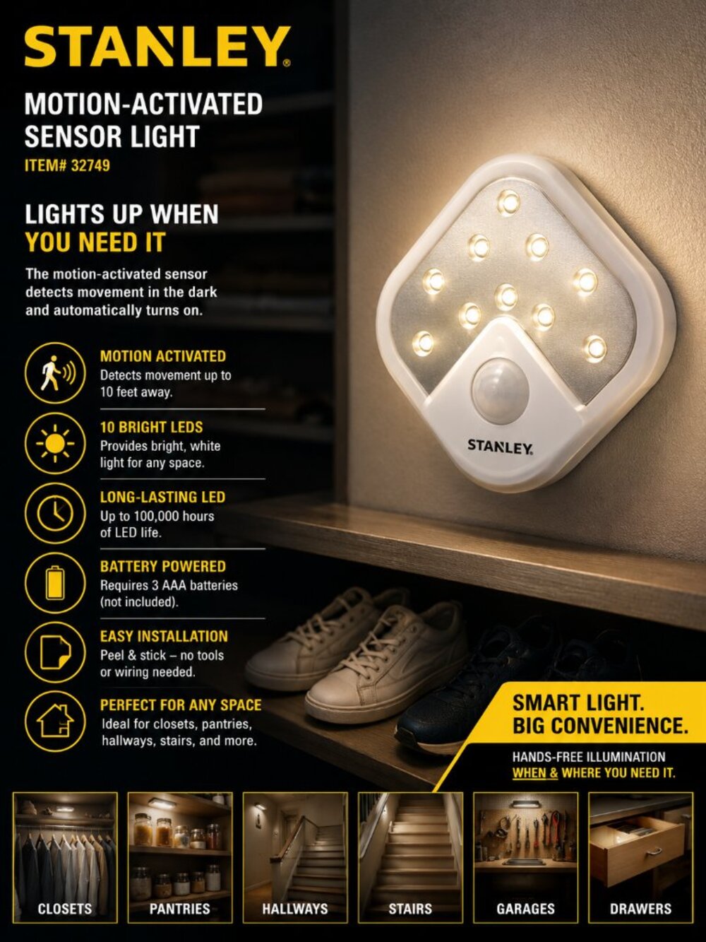 STANLEY 10 LED Motion Activated Light